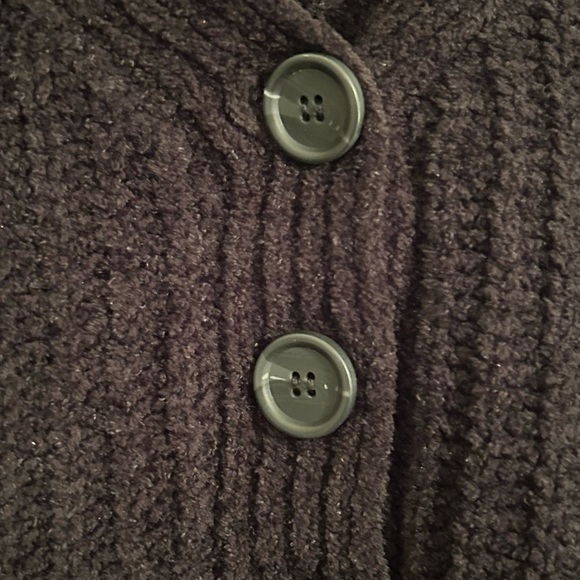 Urban Outfitters Black Cropped Button Sweater Cardigan Textured Long Sleeve XS - Picture 10 of 12